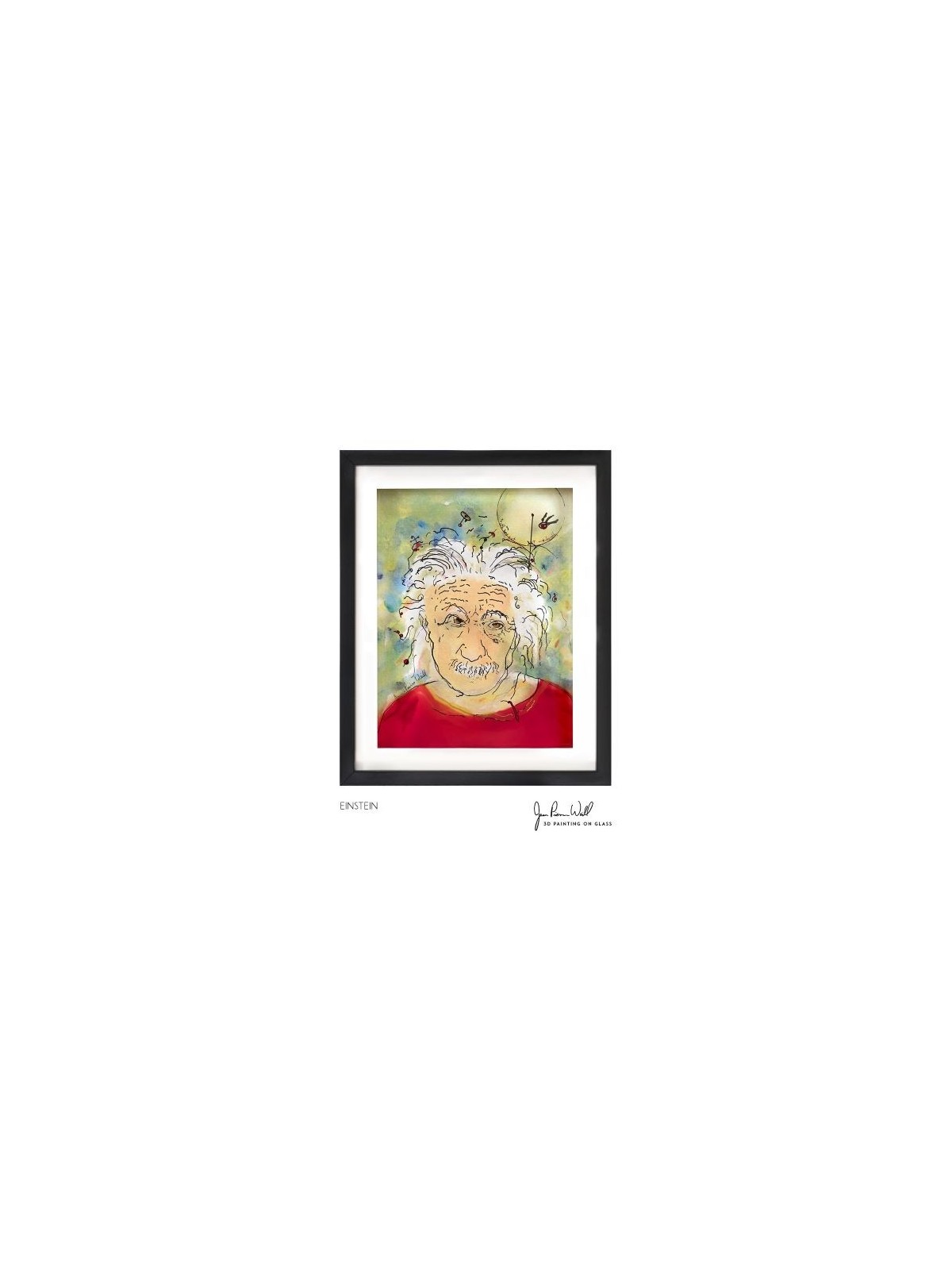 Albert Einstein 3D Painting On Glass a Tribute to  , Tu B'Av Gifts , I
