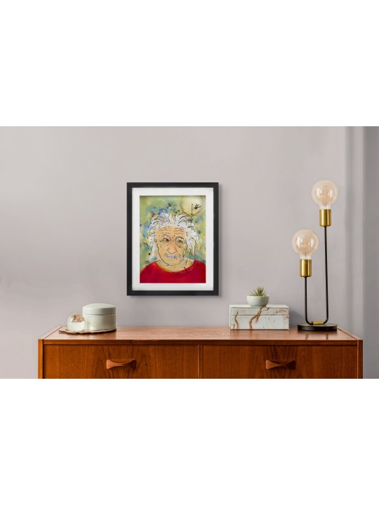 Albert Einstein 3D Painting On Glass a Tribute to  , Tu B'Av Gifts , I
