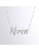 Cursive Stylish English Name Silver Necklace , Sterling Silver Name Ne