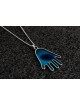 Huge Minimalist and Modern Hamsa Silver Pendant , Sterling Silver Fami