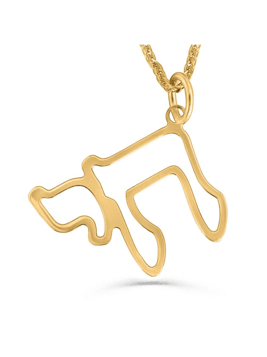 Modern & Stylish 14K Gold Hollow Chai Pendant , Jewish Wedding Gifts ,