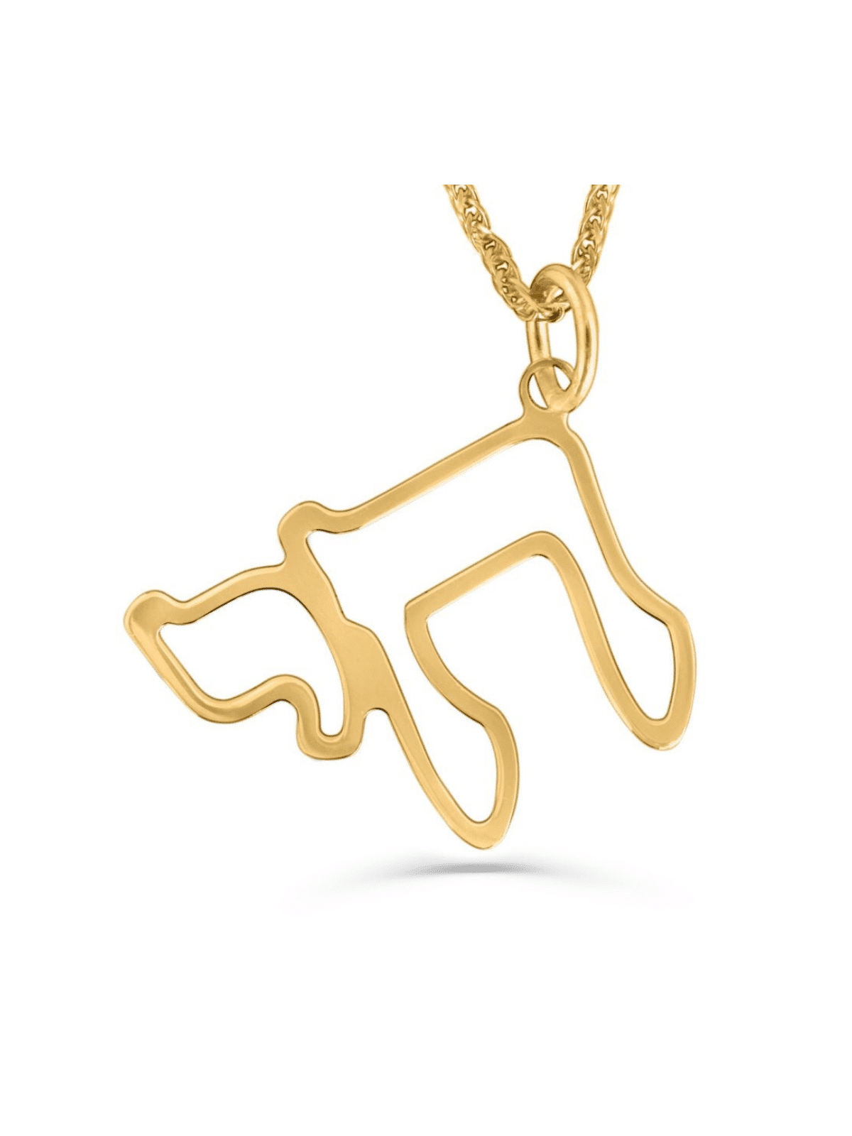 Modern & Stylish 14K Gold Hollow Chai Pendant , Jewish Wedding Gifts ,