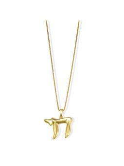 Elegant Diagonal Shape 14k Gold Medium Chai Neckla , Tu B'Av Gifts , I