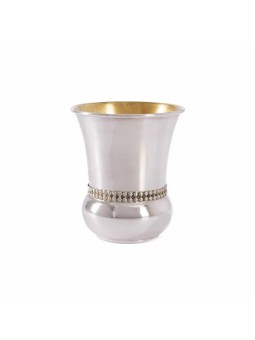 Personalized Beads Silver Kiddush Cup , Passover Gifts , Israeli Judai