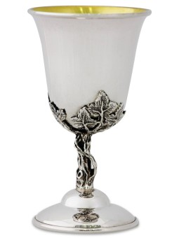 Nature Inspired Sterling Silver Wine Goblet , Passover Gifts , Israeli
