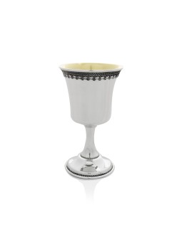 Delicate Wine Goblet with Filigree Rim , Passover Gifts , Israeli Juda