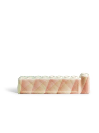Rustic Cream and Red Ceramic Hanukkah Menorah , Modern Hanukkah Menora