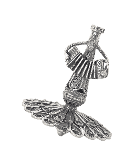 Accordionist Musical Sterling Silver Hanukkah Drei , Dreidels , Israel