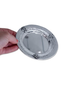 Classic Hammered 925 Sterling Silver Plate With Si , Tu B'Av Gifts , I