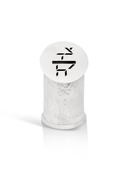 Modern Silver Hammered Tzedakah Box , Jewish Wedding Gifts , Israeli J