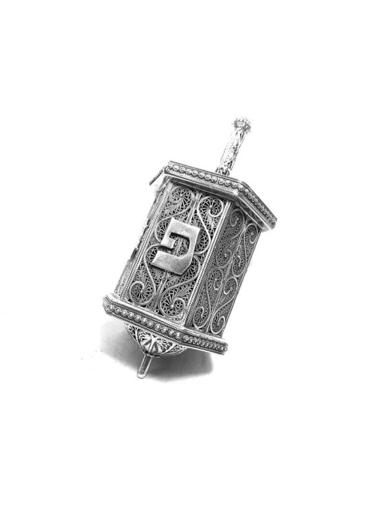 Huge Sterling Silver Hanukkah Filigree Dreidel Wit , Dreidels , Israel