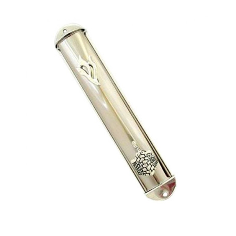Silver Plated Jerusalem Tower of David Mezuzah | Silver Mezuzah