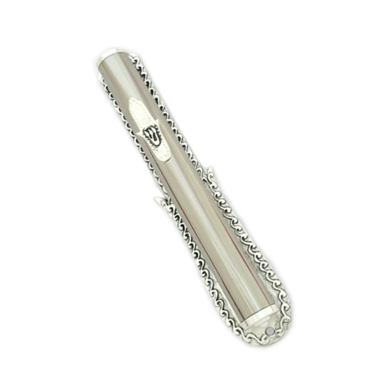 Silver Plated Hamsa Mezuzah | Silver Mezuzah