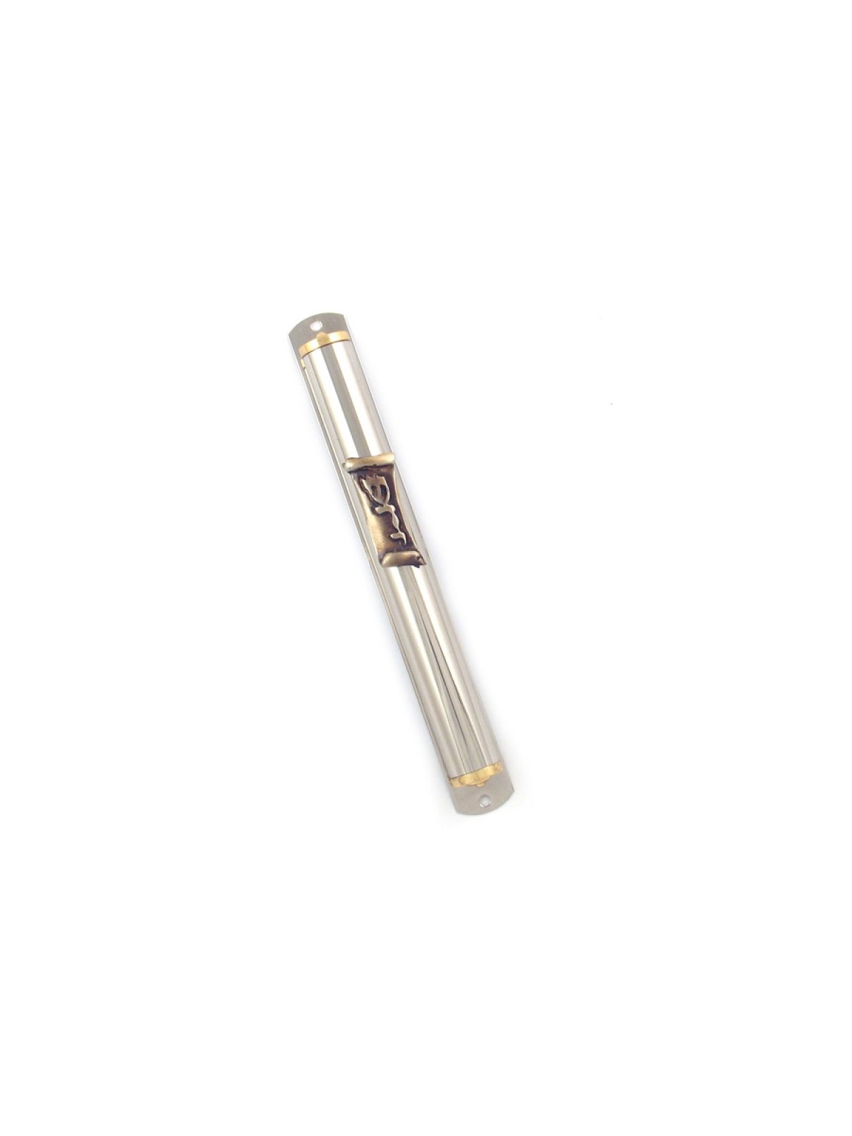 Rounded Shiny Silver Mezuzah | Silver Mezuzah