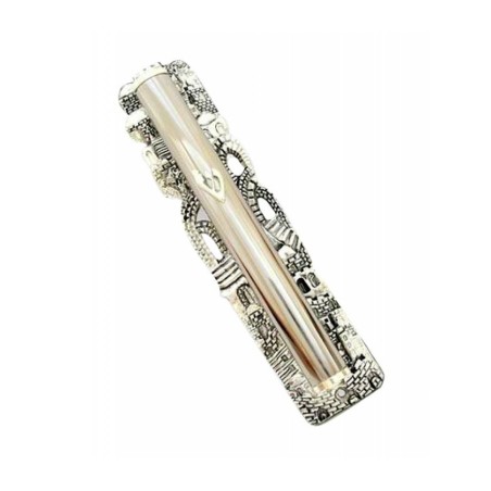 Silver Plated Old City Jerusalem Mezuzah | Silver Mezuzah