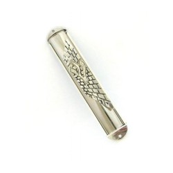Silver Plated Jerusalem Wall Mezuzah with Shin | Silver Mezuzah