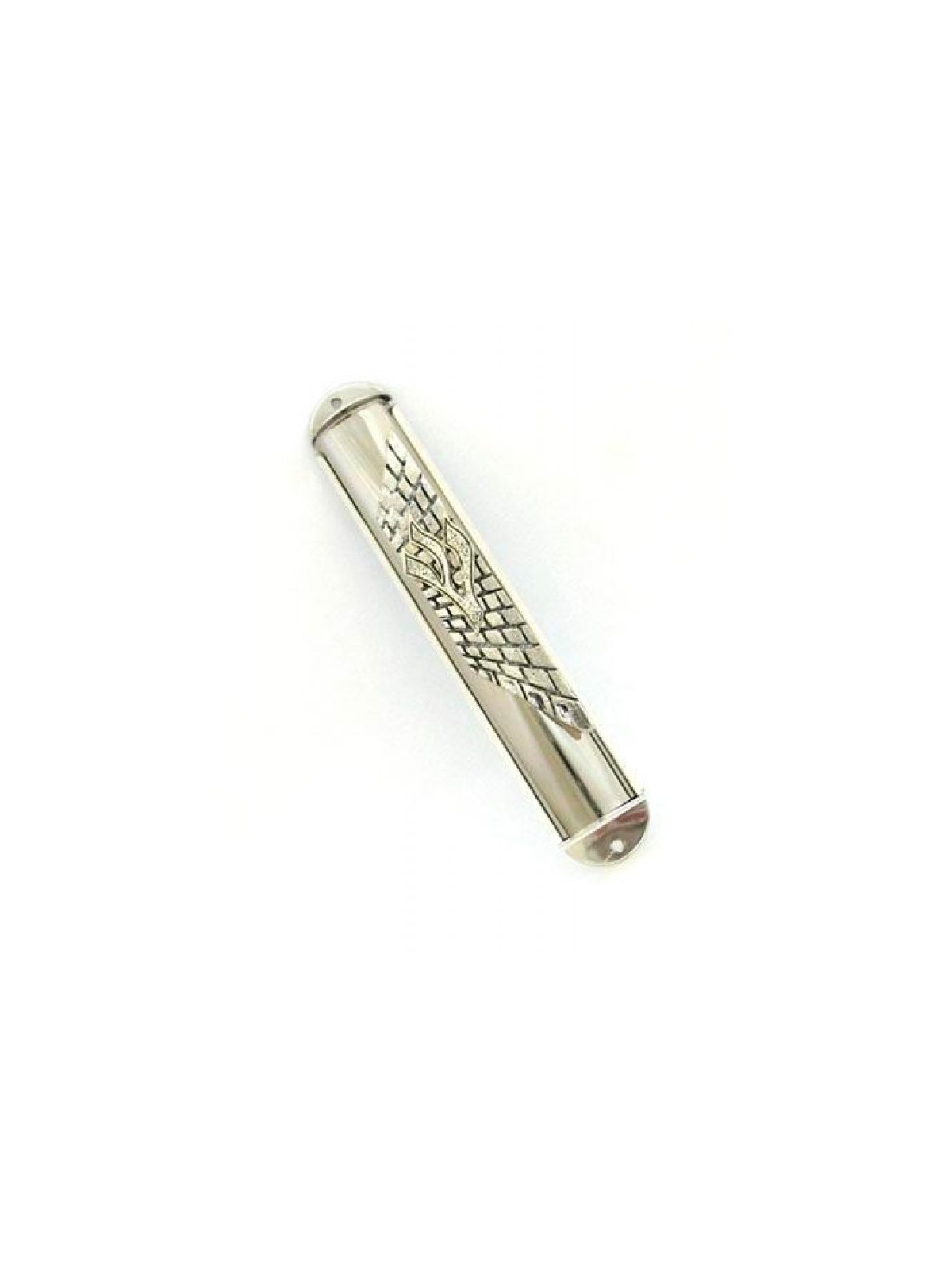 Silver Plated Jerusalem Wall Mezuzah with Shin | Silver Mezuzah