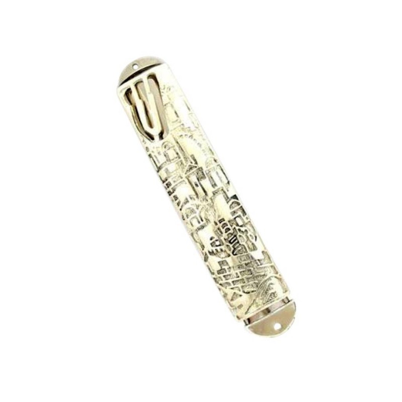 Silver Plated Jerusalem Mezuzah | Silver Mezuzah