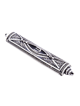 Nature Inspired Stylish and Elegant Silver Mezuzah , Tu B'Av Gifts , I