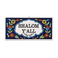 Ceramic Wall Plaque Armenian Floral Design Shalom YALL | Top Sellers