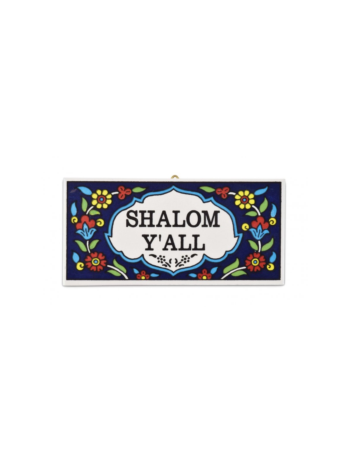 Ceramic Wall Plaque Armenian Floral Design Shalom YALL | Top Sellers
