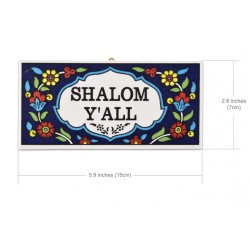 Ceramic Wall Plaque Armenian Floral Design Shalom YALL | Top Sellers