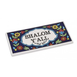 Ceramic Wall Plaque Armenian Floral Design Shalom YALL | Top Sellers