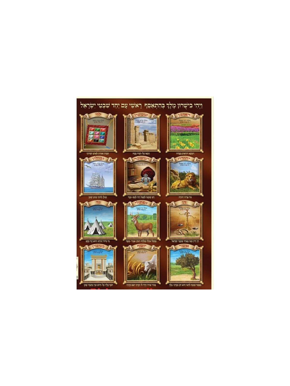 Laminated Colorful Wall Poster Twelve Tribes of Israel wi... | Posters