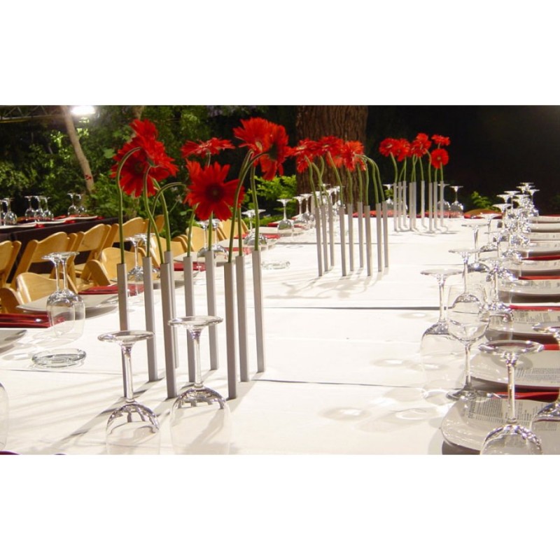 Silver Aluminum Magnetic Vase | Table Decorations