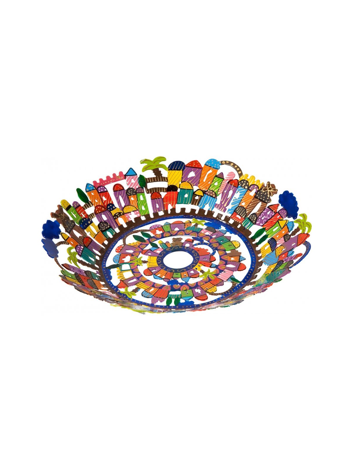 Yair Emanuel Laser Cut Hand Painted Colorful Bo... | Table Decorations