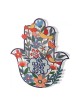 Dorit Judaica Colorful Wall Hamsa With Birds Flowers ... | Metal Hamsa