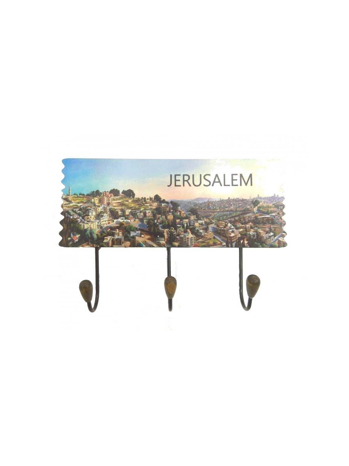Cintre de clé de paysage de Jérusalem | Porte-clés Judaica