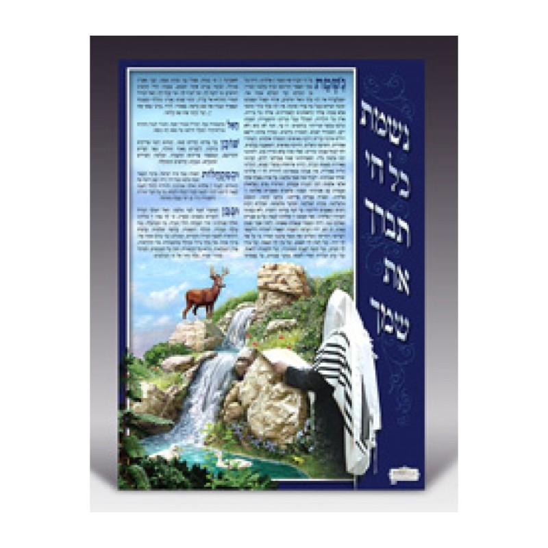 Laminated Colorful Wall Poster Nishmat Kol Chai | Posters
