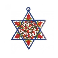 Tenture murale étoile de David bleue Yair Emanuel remplie... | Tentures murales