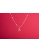 Sterling Silver Classic Letter Pendant , Sterling Silver Family Neckla