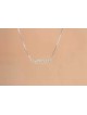 Modern Happiness Hebrew Silver Necklace , Sterling Silver Family Neckl