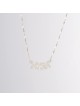 Elegant Hebrew Mother Silver Necklace , Sterling Silver Family Necklac