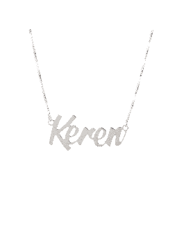 Cursive Stylish English Name Silver Necklace , Sterling Silver Name Ne