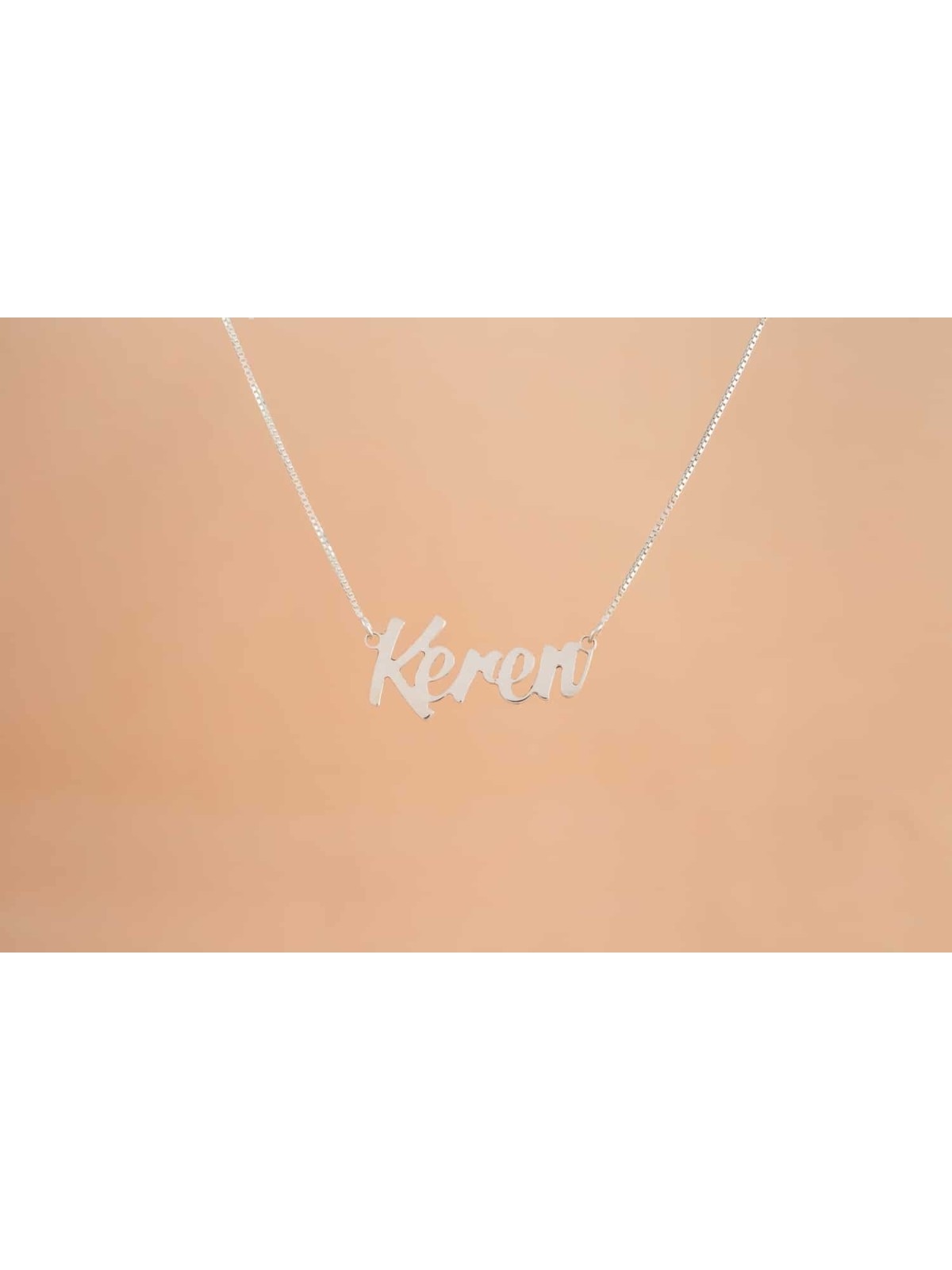 Cursive Stylish English Name Silver Necklace , Sterling Silver Name Ne