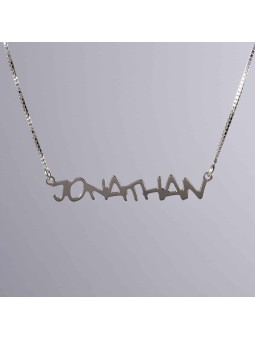 Stylized English Name Silver Pendant , Sterling Silver Name Necklaces
