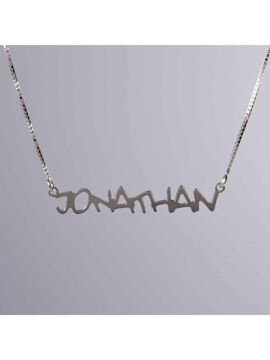 Stylized English Name Silver Pendant , Sterling Silver Name Necklaces