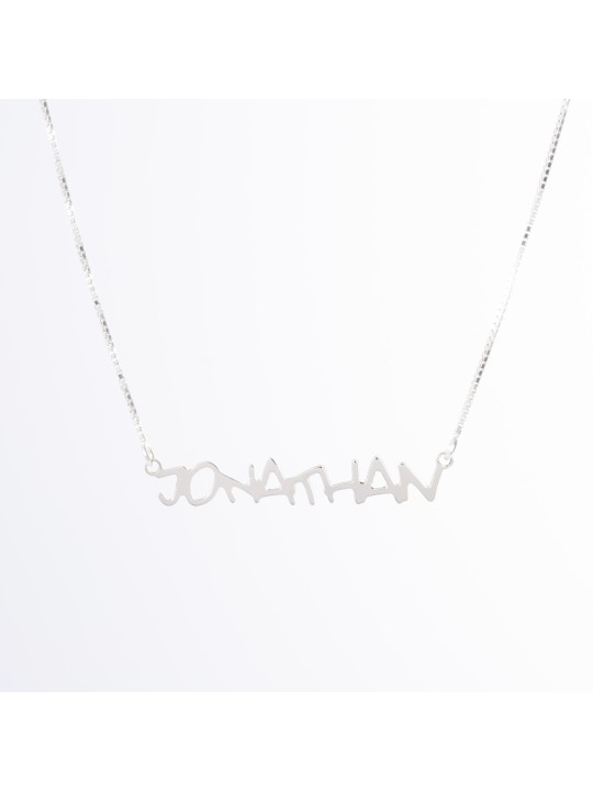 Stylized English Name Silver Pendant , Sterling Silver Name Necklaces