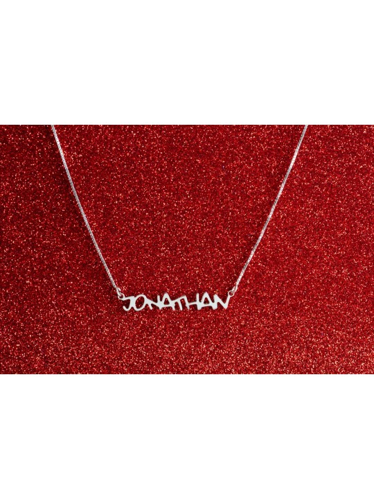Stylized English Name Silver Pendant , Sterling Silver Name Necklaces