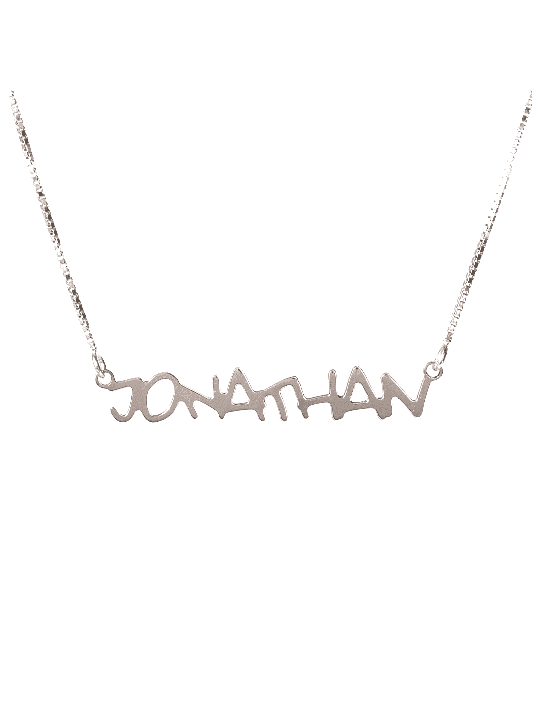 Stylized English Name Silver Pendant , Sterling Silver Name Necklaces
