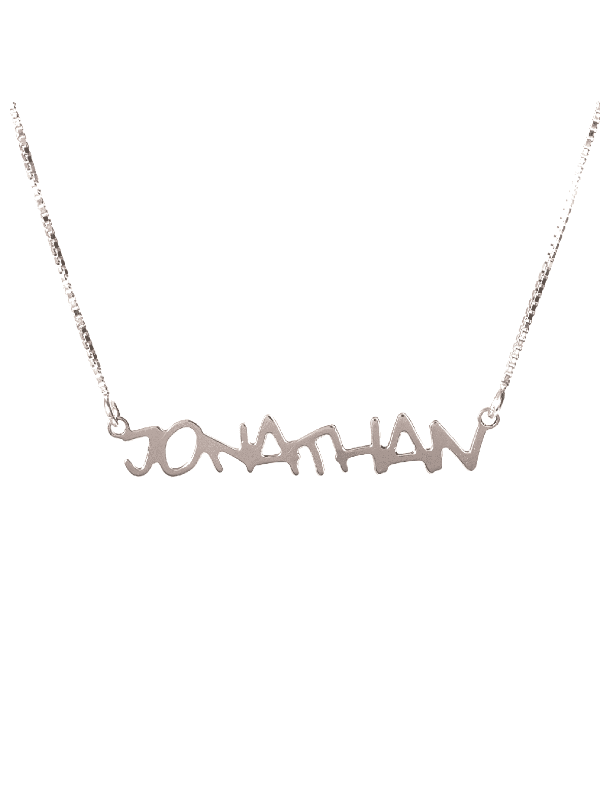Stylized English Name Silver Pendant , Sterling Silver Name Necklaces