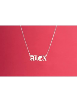 Unusual English Name Sterling Silver Necklace , Sterling Silver Name N
