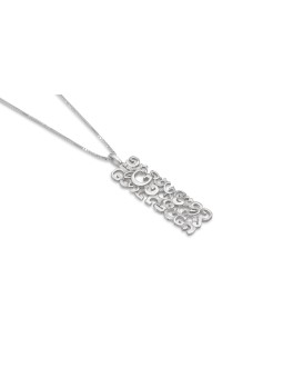 English Initial Stylish Pendant , Sterling Silver Name Necklaces , Isr