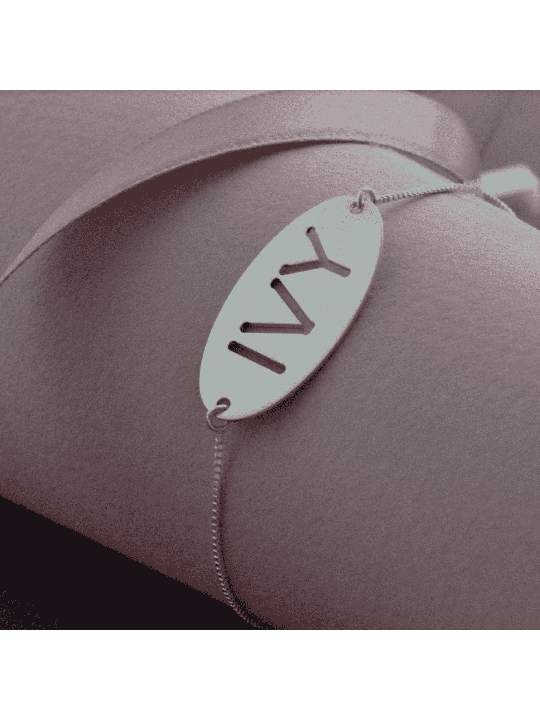 Plaque Silver Bracelet with English Lettering , Tu B'Av Gifts , Israel
