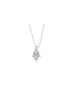 Hamsa and Chai Silver Pendant , Sterling Silver Family Necklaces , Isr