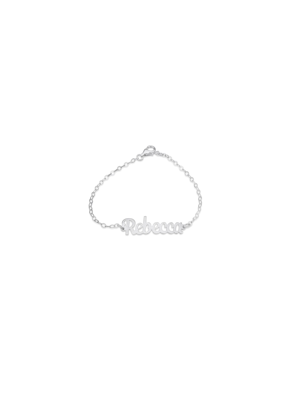 Unique Cursive English Name Silver Bracelet , Tu B'Av Gifts , Israeli